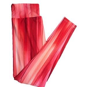 New LuLaRoe Valentines Red Pink White Striped Pattern Leggings Size OS  (2-10)
